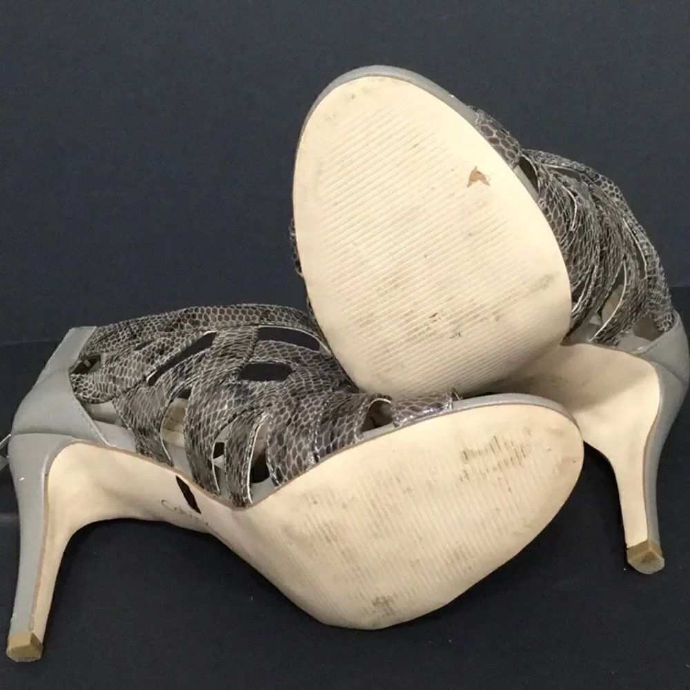 Calvin Klein Gray Python embossed heels - Picture 5 of 11